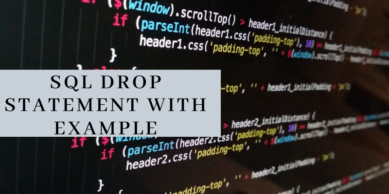 SQL Drop statement with example