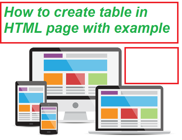 How to create a table in an HTML page for example